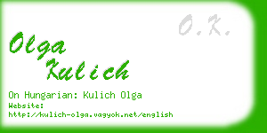 olga kulich business card